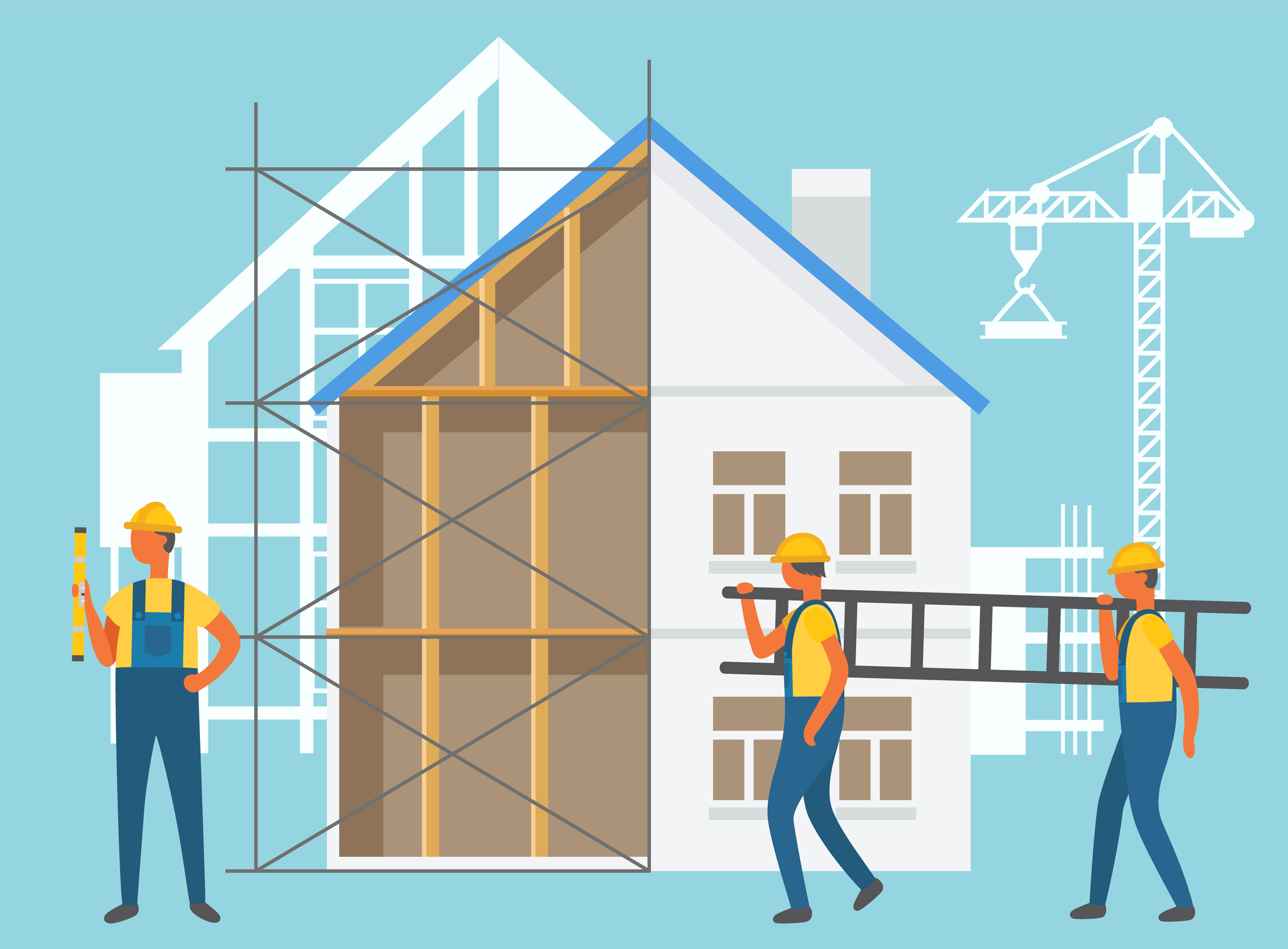 Illustration einer Baustelle